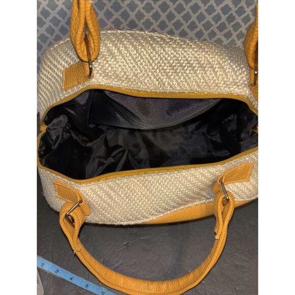 Frida Khalo Caricature Knit Mexican Purse Woven Mustard Yellow Crossbody Tote EU - Picture 8 of 9